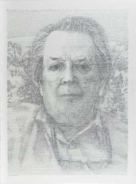 Calligraphic Portrait of Fred Ross (Aged) by Herzl Kashetsky